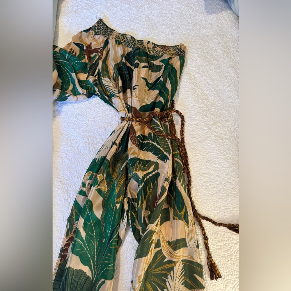 Farm Rio Tropical Green One-Shoulder jumpsuit - Picture 13 of 14